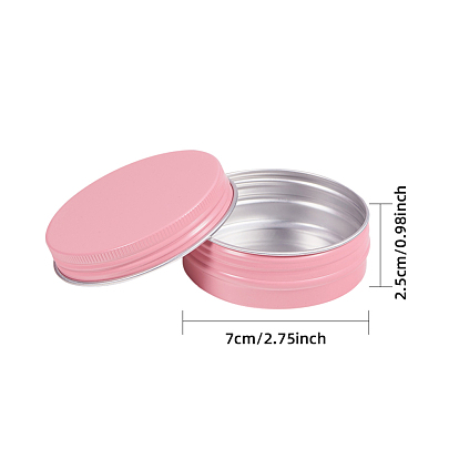 60ml Round Aluminium Tin Cans, Aluminium Jar, Storage Containers for Cosmetic, Candles, Candies, with Screw Top Lid