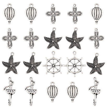 Tibetan Style Alloy Pendants, Cadmium Free & Lead Free, Mixed Shapes