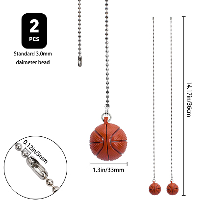 Plastic Pendant Decoration, with Brass Ball Chain, Basketball