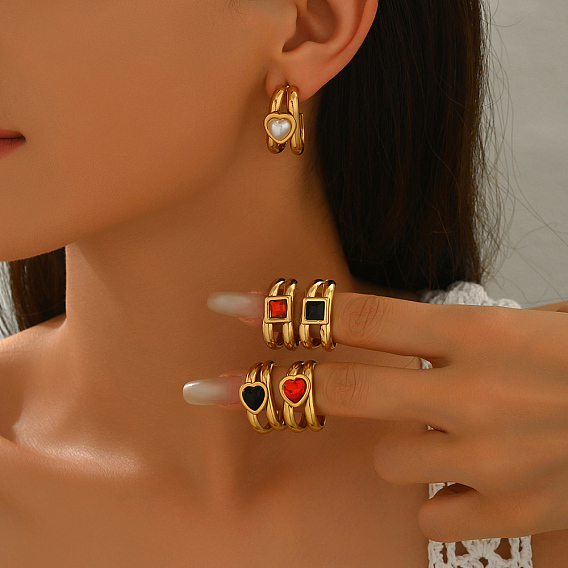 Серьги шпилька нержавеющая сталь, золотые