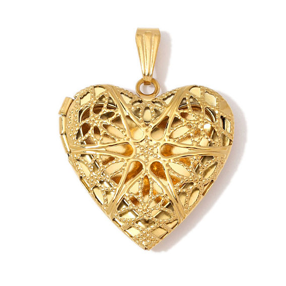 304 подвески из нержавеющей стали Locket, сердце прелести, ручная полировка, ионное покрытие (ip)