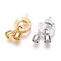 304 Stainless Steel Twister Clasps, Ion Plating (IP), with Cord End, and Rhinestone