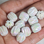 UV Plating Rainbow Iridescent Acrylic Beads, Grooved, Lantern