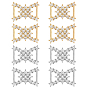 8 piezas 2 colores lazo aleación diamantes de imitación conectores de bikini hebillas, para conectores de trajes de baño, ropa, , decoraciones de boda