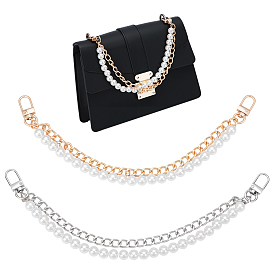 2 шт. 2 цвета АБС-пластик, имитация жемчуга, удлинители для ремней для сумочек, С результатами железа и сплавов