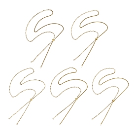 Cadenas deslizantes ajustables de acero inoxidable para la fabricación de collares tipo lariat, con granos de cobre amarillo