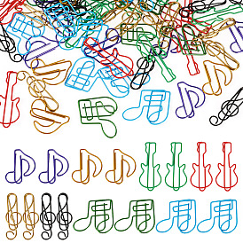 80шт. 8 виды пластиковых/металлических скрепок для бумаги, крест, гитара и нота