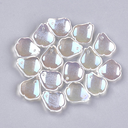 Прозрачные стеклянные подвески, с покрытием AB цвета, Petaline