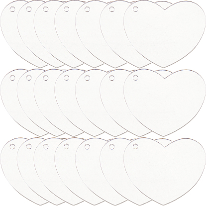 30шт. прозрачные акриловые диски большие подвески, сердце