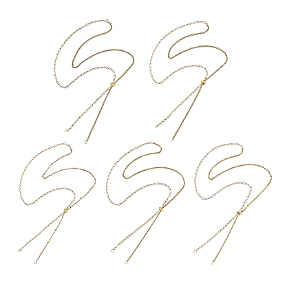 Cadenas deslizantes ajustables de acero inoxidable para la fabricación de collares tipo lariat, con granos de cobre amarillo
