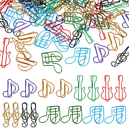 80шт. 8 виды пластиковых/металлических скрепок для бумаги, крест, гитара и нота