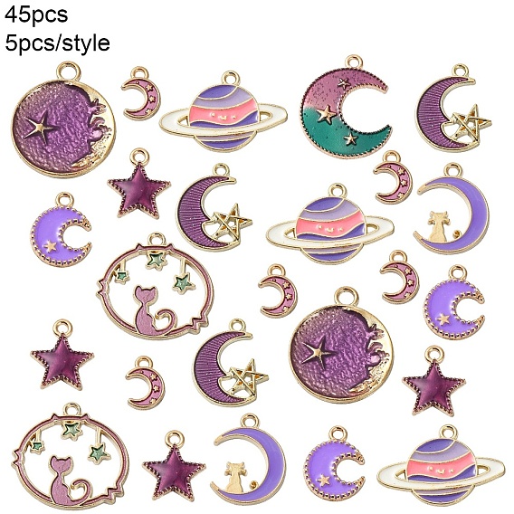 45 шт 9 стили подвески из сплава эмали, разнообразные