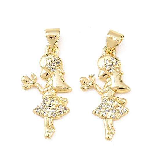 Латунные микро проложить кубического циркония подвески, прелести девушки, долговечный, стойки покрытие, без свинца и без кадмия