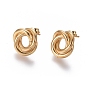 304 Stainless Steel Stud Earrings, Hypoallergenic Earrings, Interlocking Rings, with Ear Nuts