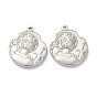 304 Stainless Steel Pendants, Flat Round with Human
