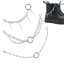 6 шт. 3 стильные алюминиевые цепи для джинсовых брюк, с литыми пружинными кольцами