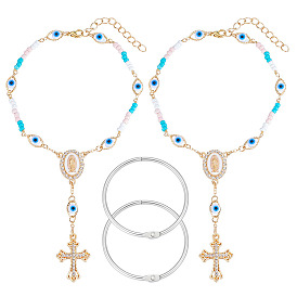 Наборы для изготовления кулонов своими руками, включая сплавные браслеты с поперечными связями и железные переплетные кольца для книг с отрывными листами