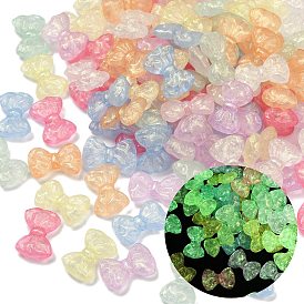 Светящиеся прозрачные акриловые бусины, бантом, с блеском порошок