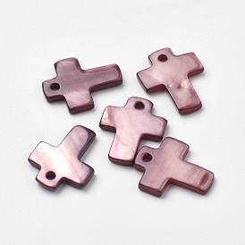 Freshwater Shell Charms, Dyed, Cross