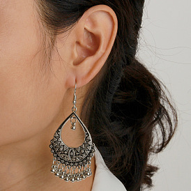 EA1242 Jewelry Hollow Ethnic Style Embossed Earrings Retro Water Drop Earrings for Women