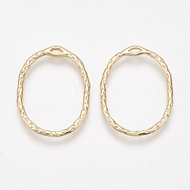 Латунные подвески с открытой спинкой, для diy уф смолы, эпоксидная смола, Прессованные цветочные украшения, овальные, без никеля , реальный 18 k позолоченный