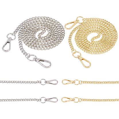 2 шт. 2 цвета сумки цепи ремни, Железные бордюрные цепи, с поворотными застежками сплава, для аксессуаров для замены сумок