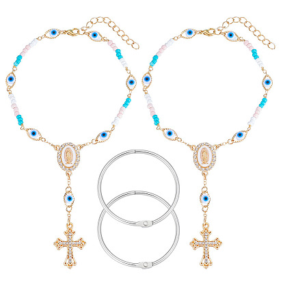 Наборы для изготовления кулонов своими руками, включая сплавные браслеты с поперечными связями и железные переплетные кольца для книг с отрывными листами