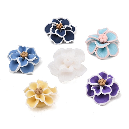 Handmade Polymer Clay Cabochons, Flower