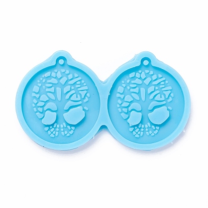 Moules en silicone pendentif bricolage, pour création de la boucle d'oreille , moules de résine, pour la résine UV, fabrication de bijoux en résine époxy, plat rond
