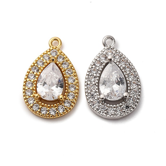 Латунные микро проложить кубического циркония подвески, подвески в виде капель, стойки покрытие, долговечный, без кадмия и без свинца