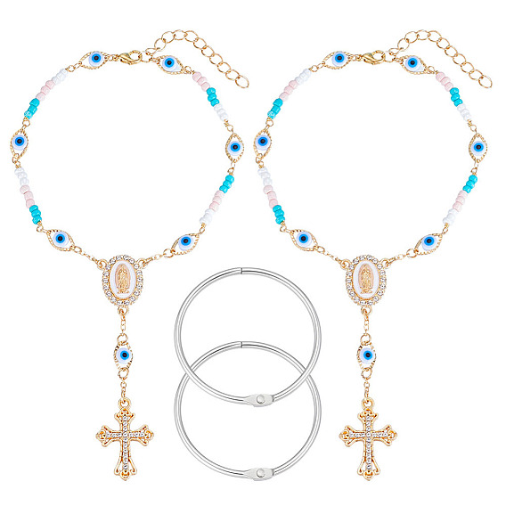 Наборы для изготовления кулонов своими руками, включая сплавные браслеты с поперечными связями и железные переплетные кольца для книг с отрывными листами