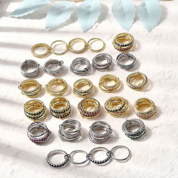 Латунные микро проложить пальцев кольца кубического циркония, штабелируемые кольца, стойки покрытие, долговечный, без кадмия и без свинца