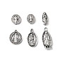 60Pcs 6 Style Tibetan Style Alloy Beads and Pendants, with Jesus and Latin Cross, For Easter
