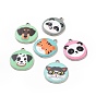 Подвески из эмали и сплава, платина, плоский круглый шарм с рисунком собаки/кошки/панды