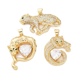 Латунные микро проложить кубического циркония подвески, без кадмия и без свинца, леопард