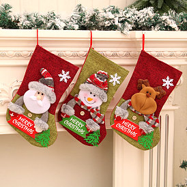 Large Christmas Stocking Gift Bag Kids Candy Bag Cartoon Gift Bag Alphabet Card Christmas Socks