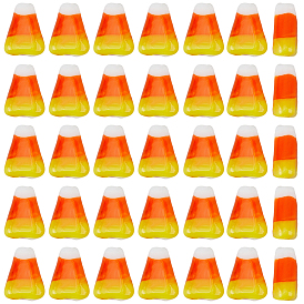 50шт. бусины ручной работы в технике лэмпворк на тему Хэллоуина, желтые, оранжевый и белый, сладкий попкорн