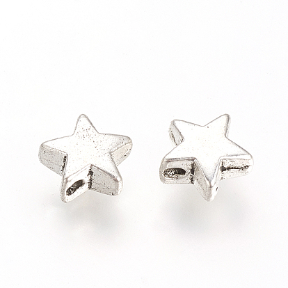 Сплавочные овальные бусины тибетского стиля , без кадмия и без свинца, звезда