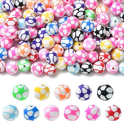 100 бусины из полимерной глины ручной работы., футбол