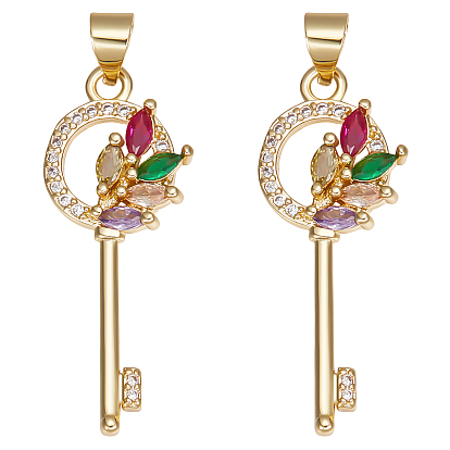 6Подвеска из латуни с микропаве из прозрачного кубического циркония, долговечный, брелок для ключей