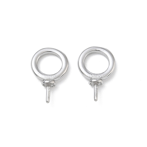 304 Stainless Steel Cup Peg Bails, for Half Drilled Beads