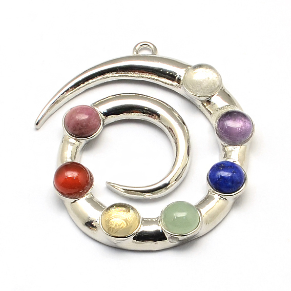 Vortex Chakra Alloy Gemstone Big Pendants