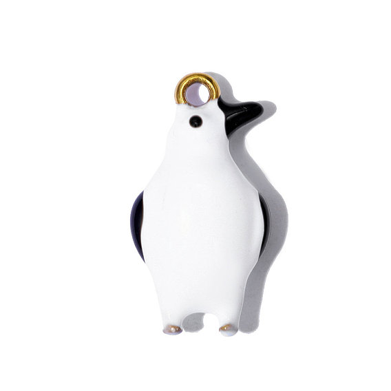 304 подвески из нержавеющей стали, с эмалью, прелести пингвина, зеркальная полировка, ионное покрытие (ip), реальный 18 k позолоченный