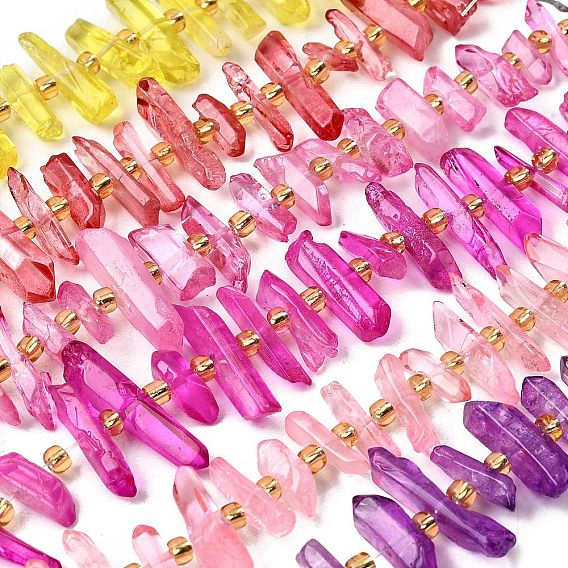 Природных кристаллов кварца бисер нитей, граненые, окрашенные, палочка для наггетсов, с бисером