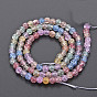 Crackle Glass Beads Strands, Dyed & Heated, Round