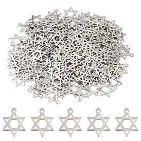 150 шт. 201 подвески из нержавеющей стали, лазерная резка, звезда Давида