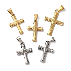 PVD Vacuum Plating 304 Stainless Steel Pendants, Cross Charms, Religion