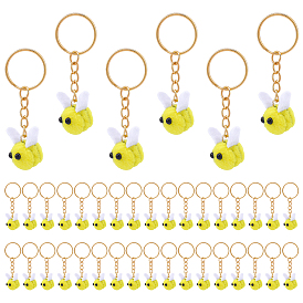 40 шт. тканевые подвесные украшения, с железными кольцами, Пчелы, золотые