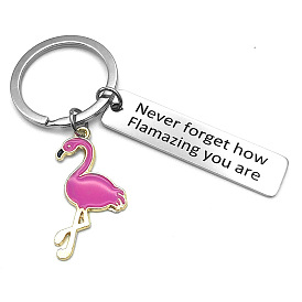 Never forget how Flamazing you are Motivational Flamingo Stainless Steel Keychain