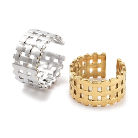 304 anillos de puño abiertos de red de acero inoxidable, anillo de banda ancha para mujer